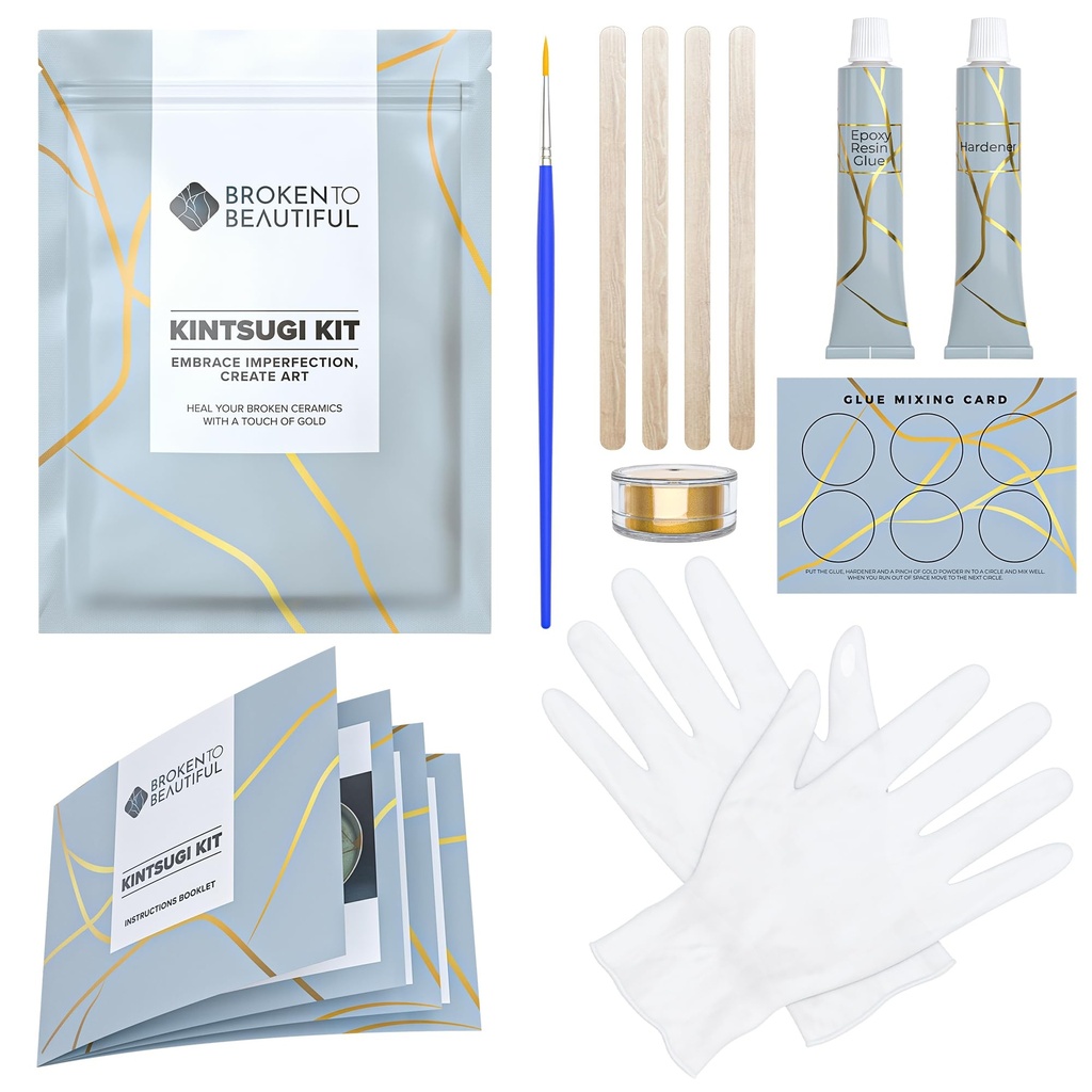 Kintsugi Repair Kit by Broken to Beautiful - The Artisan's Choice of Kintsugi Kit (Large -