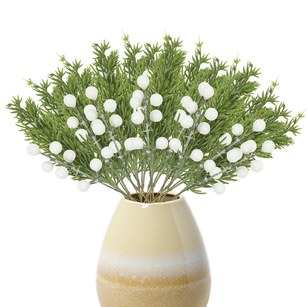 Celebration Directre 36PCS Christmas Artificial Pine Branches with Berry Stems, Artificial