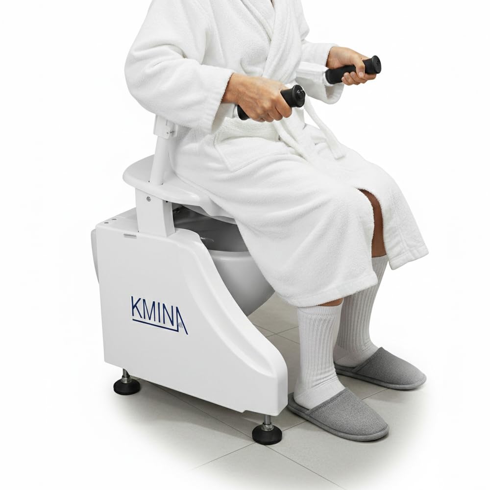 KMINA Electric Toilet Seat Lifter with Handles, Toilet Frame for Elderly, Disability Aids