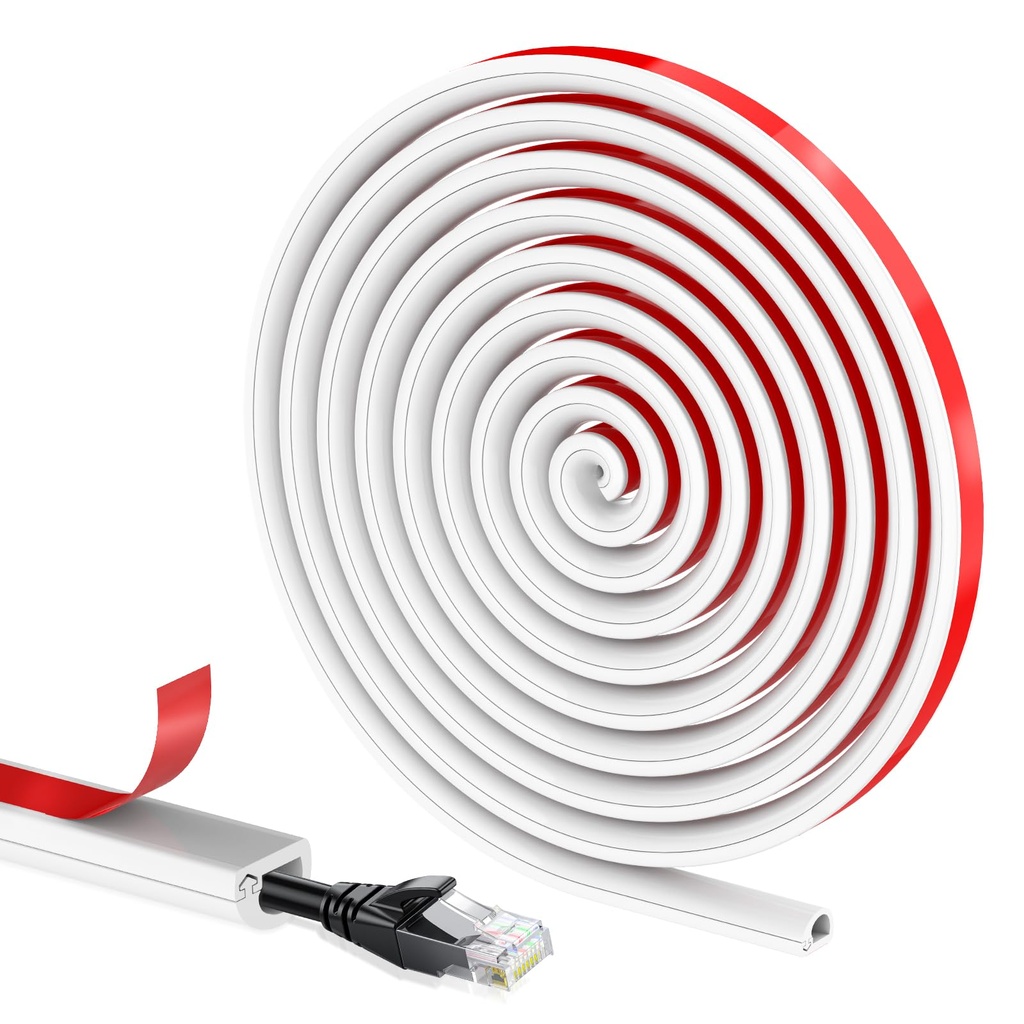 Zocipro Trunking for Electric Cables 14x10mm, Mini Semi-circular Side Opening Trunking 2M,