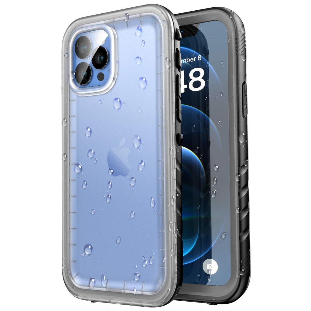 SPORTLINK for iPhone 12 Mini Waterproof Case - Shockproof Heavy Duty Front and Clear Back C