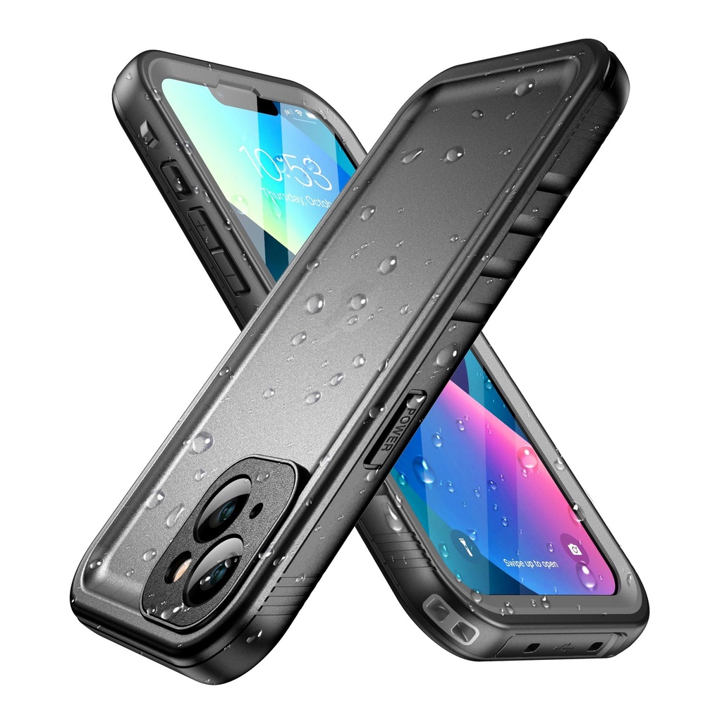 SPORTLINK for iPhone 13 Mini Waterproof Case - Shockproof Heavy Duty Front and Back Cover w
