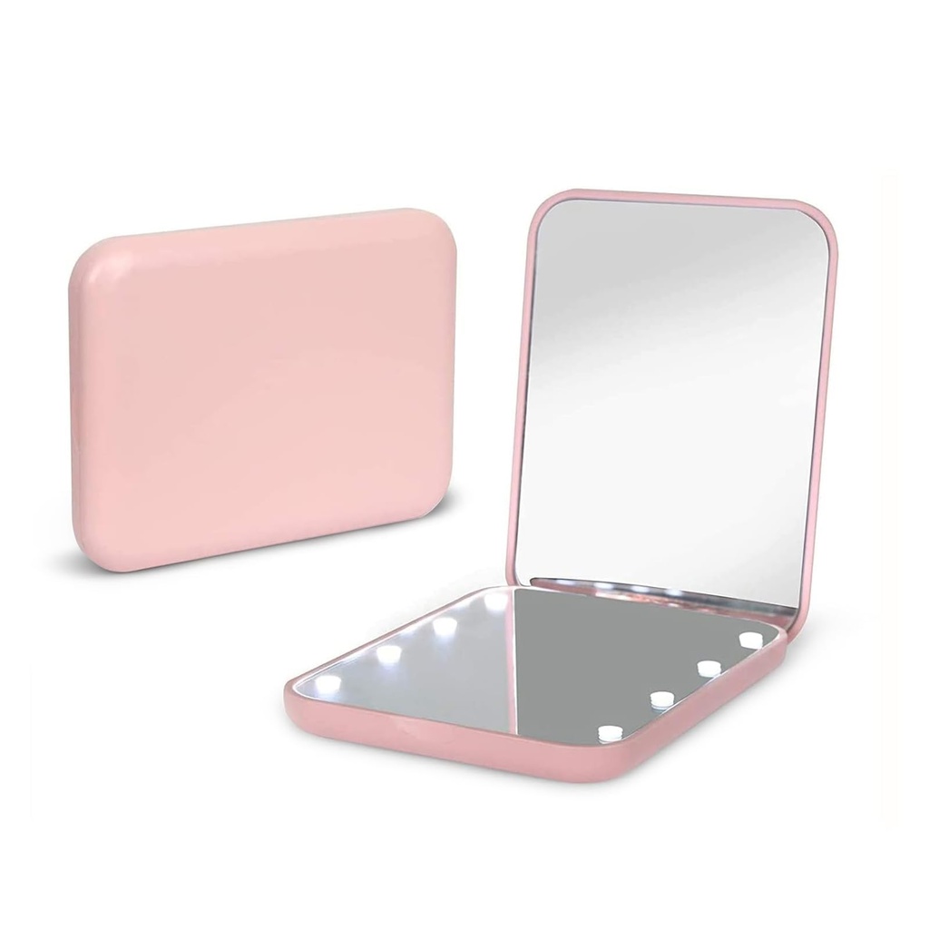 Kintion Pocket Mirror, 1X/3X Magnification LED Compact Travel Makeup Mirror with Light for