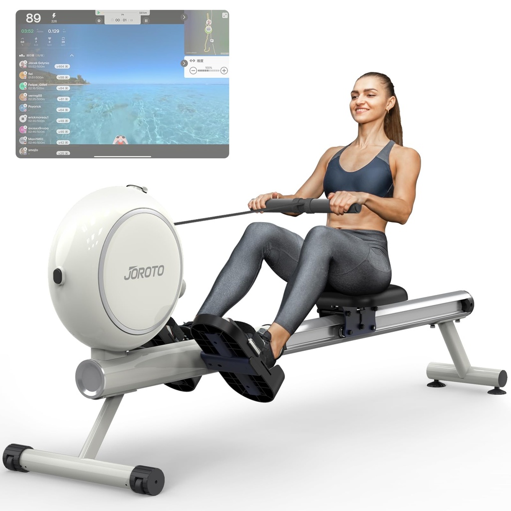 JOROTO Rowing Machines for Home Gym, Magnetic Rowing Machine 8 Resistance 120KG Load Rower
