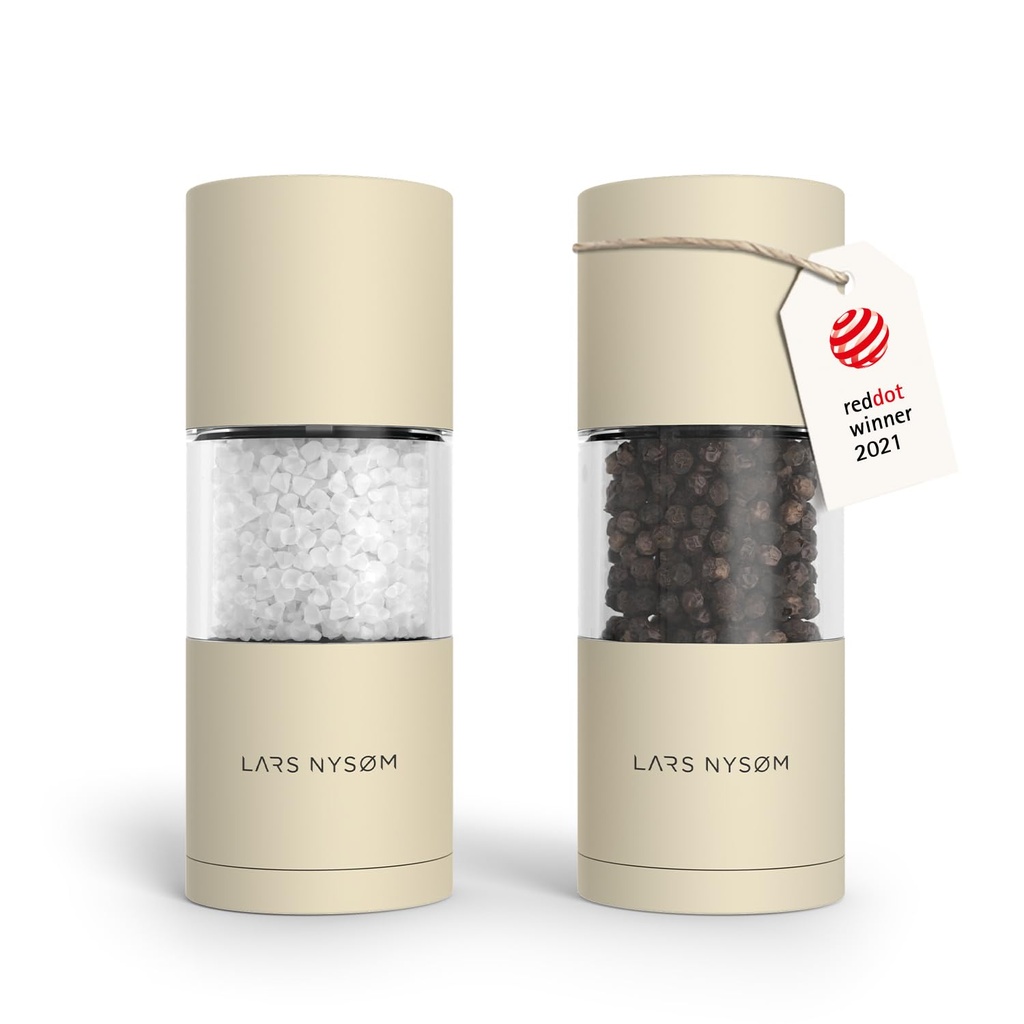 LARS Salt and Pepper Grinder Set, Manual Salt and Pepper Mills with Adjustable