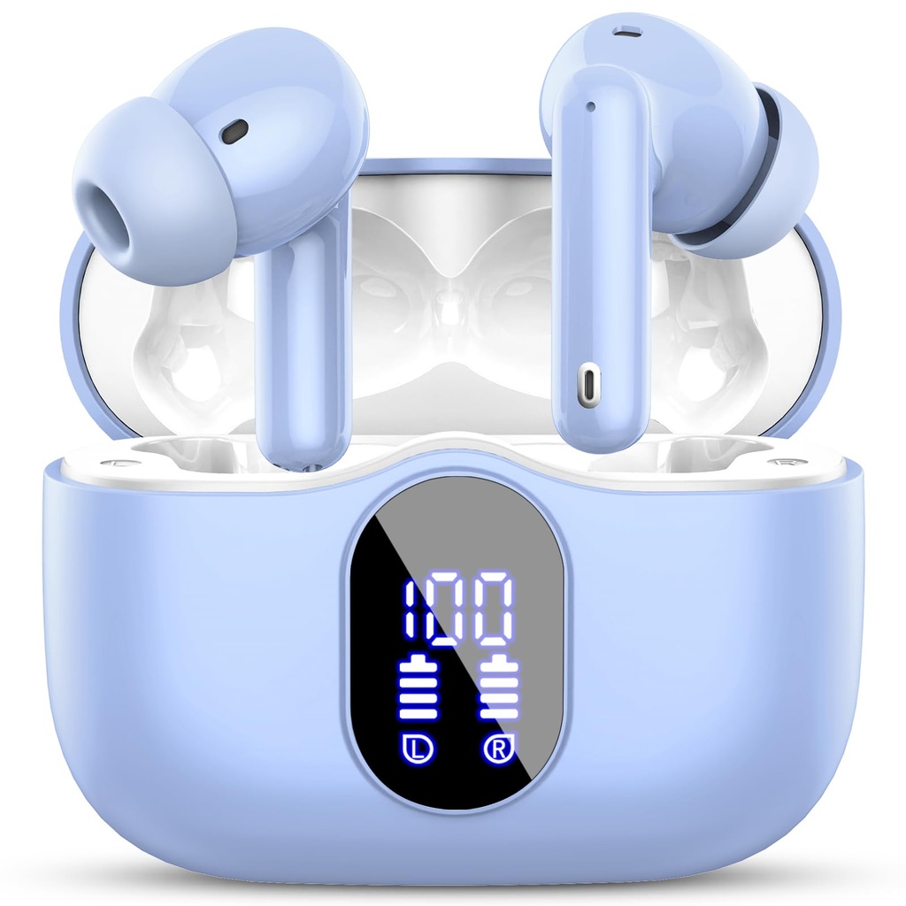 Wireless Earbuds, Bluetooth 5.3 Headphones In Ear with 4 ENC Noise Cancelling Mic, Bluetoot