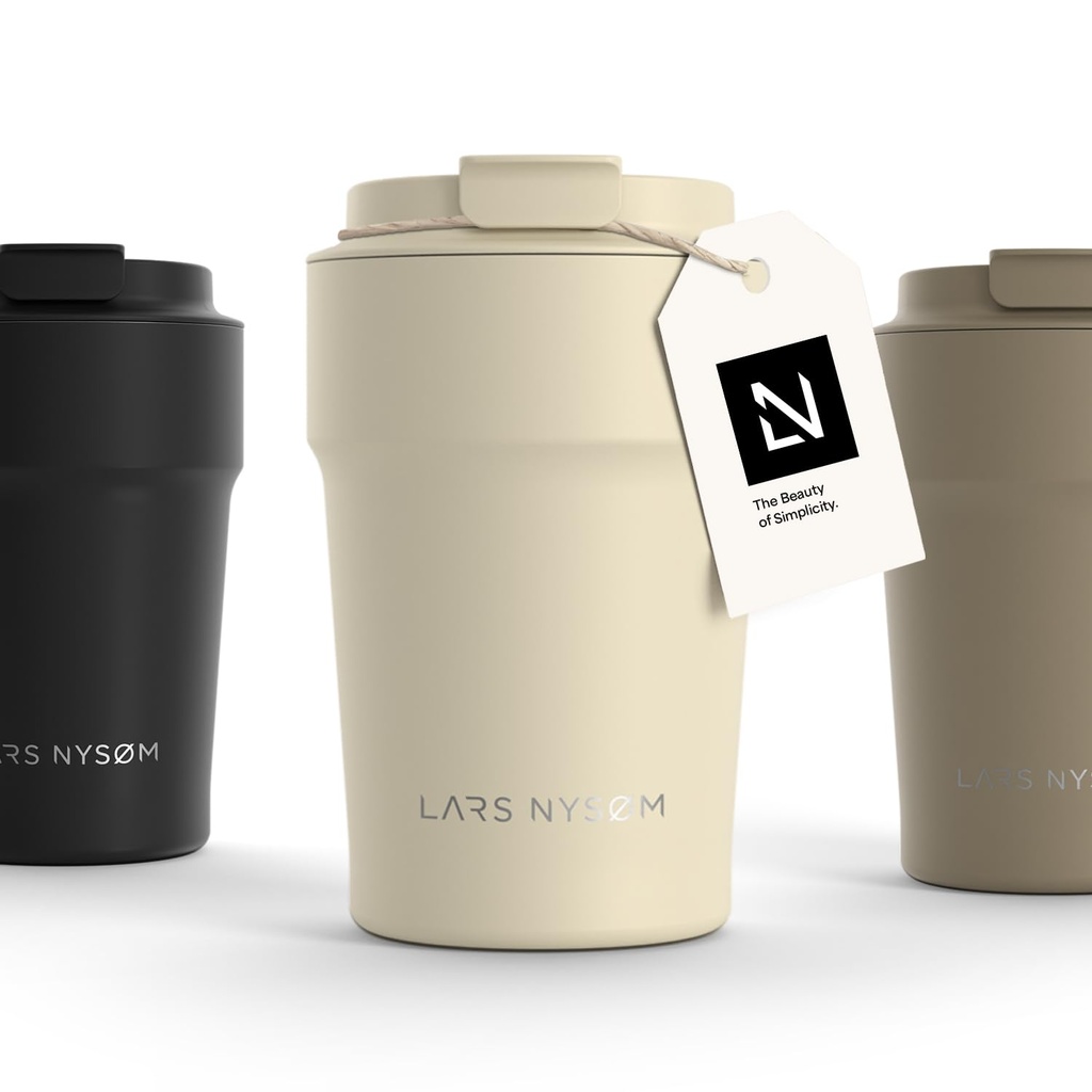 LARS NYSÃƒÂ˜M Thermo Coffee Mug-to-go 13oz | Travel Mug 0.38 Liter with Insulation | Leak P
