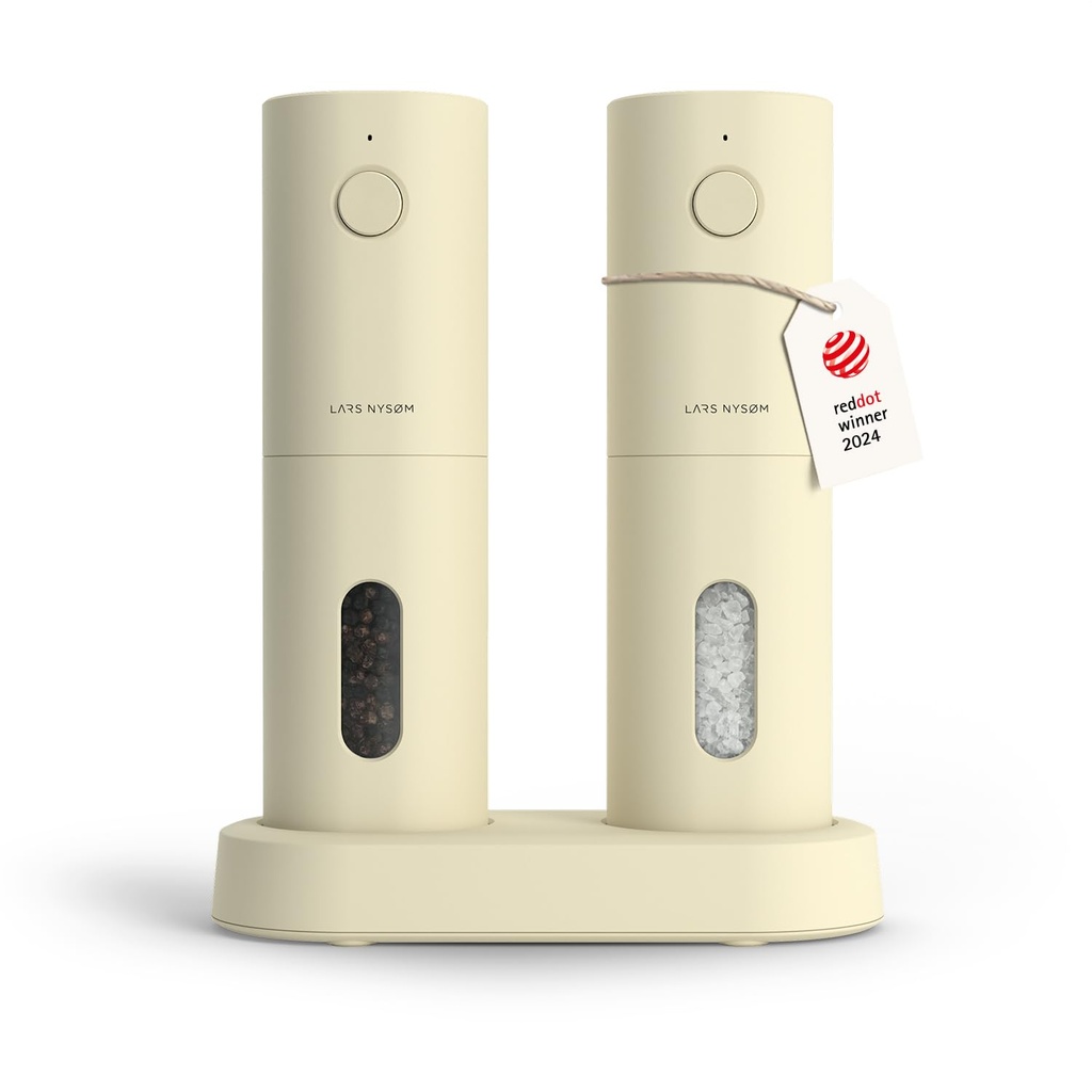 LARS NYSÃƒÂ˜M Electric Salt and Pepper Grinder Set, USB Rechargeable, Automatic Salt and Pe