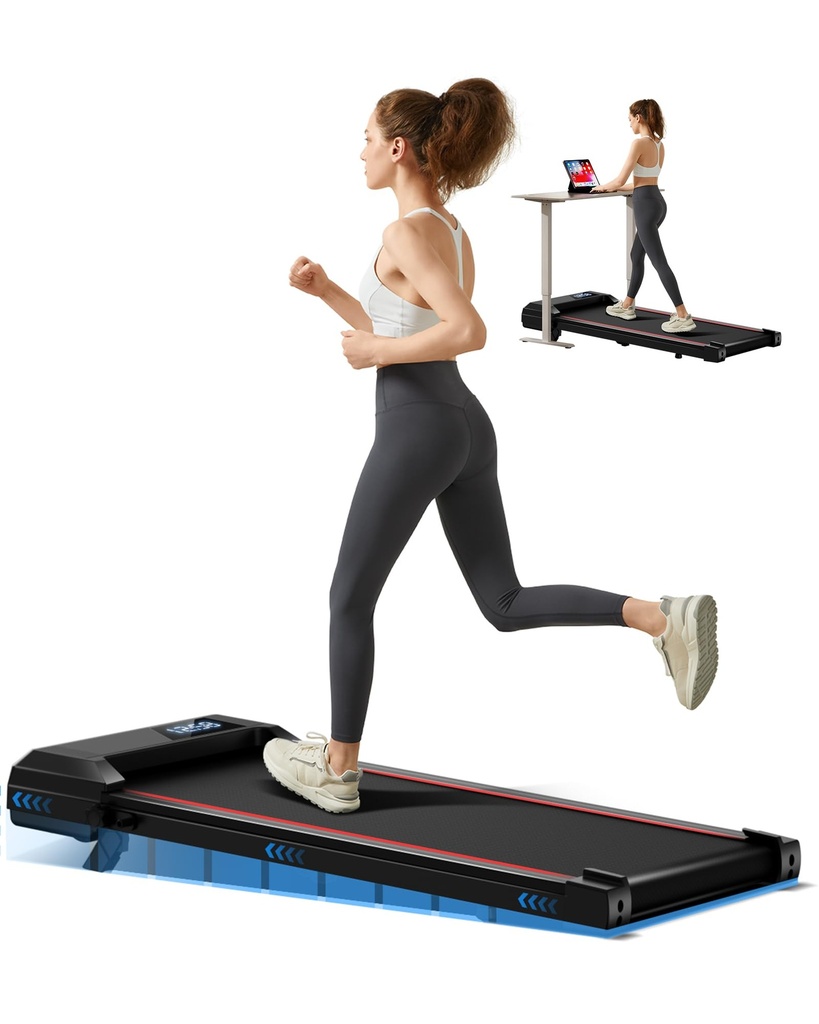 UMAY Walking Pad Treadmill with 9% Incline, Under Desk Treadmill