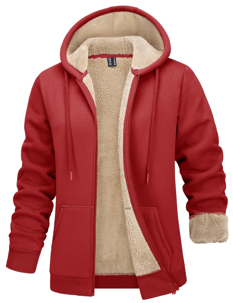 TACVASEN Womens Zip Up Fleece Sweatshirt Warm Fluffer Outwear Hoodies Winter Casual Fashion