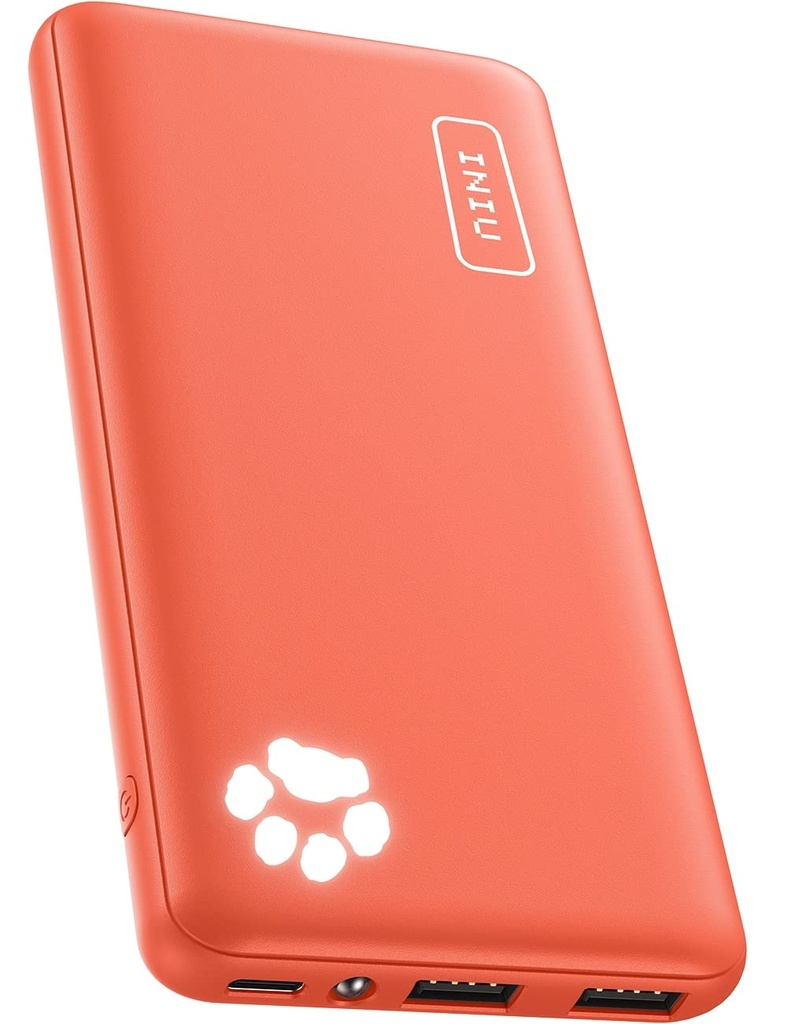 INIU Power Bank, Slimmest & Lightest 10000mAh Portable Charger 15W High-Speed (USB C In & O