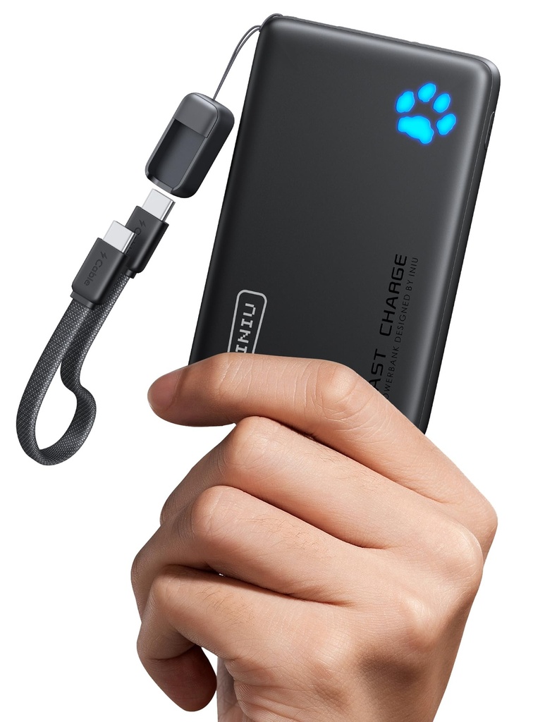 INIU 45W Power Bank, Ultra Slim 10000mAh Portable Charger Fast Charging, USB C in&Out Batte