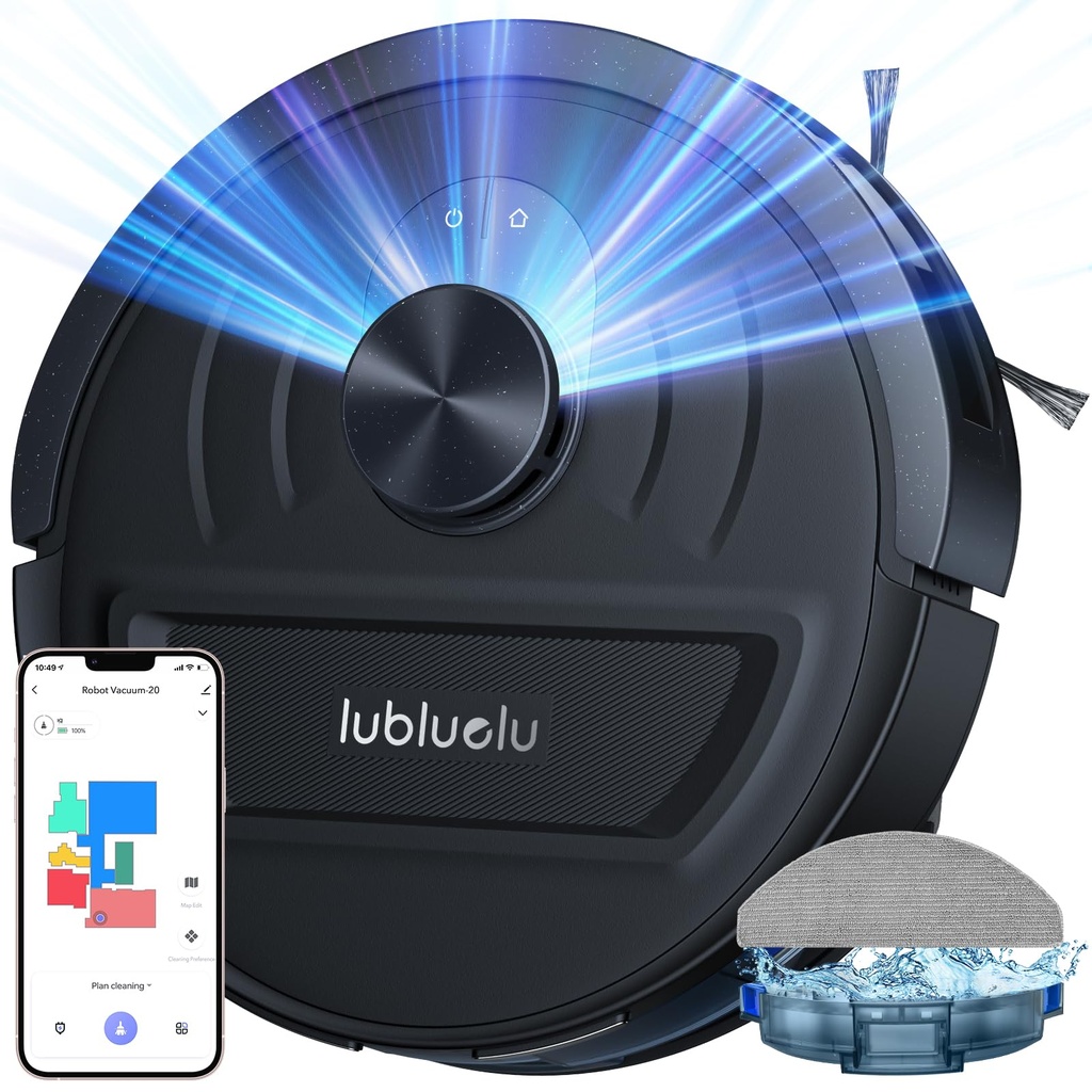 Lubluelu Robot Vacuum Cleaner with Mop, 5500Pa Robot Vacuum Cleaner with Auto Carpet Boost,