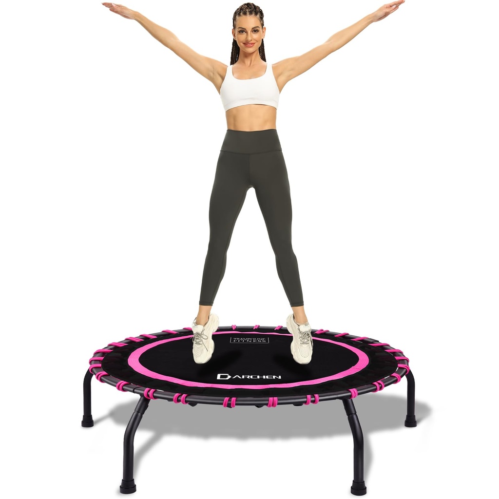 DARCHEN Mini Trampoline for Adult, Indoor Small Rebounder for Exercise Workout Fitness