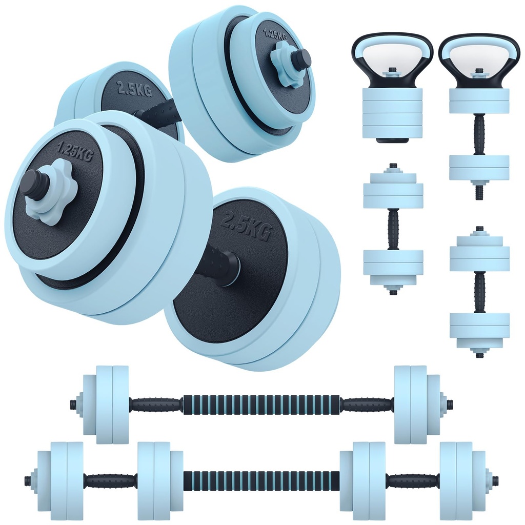 PASYOU 4 in1 Dumbbells Set,Adjustable Dumbbell Set for Gym Used as Barbell, Kettlebells