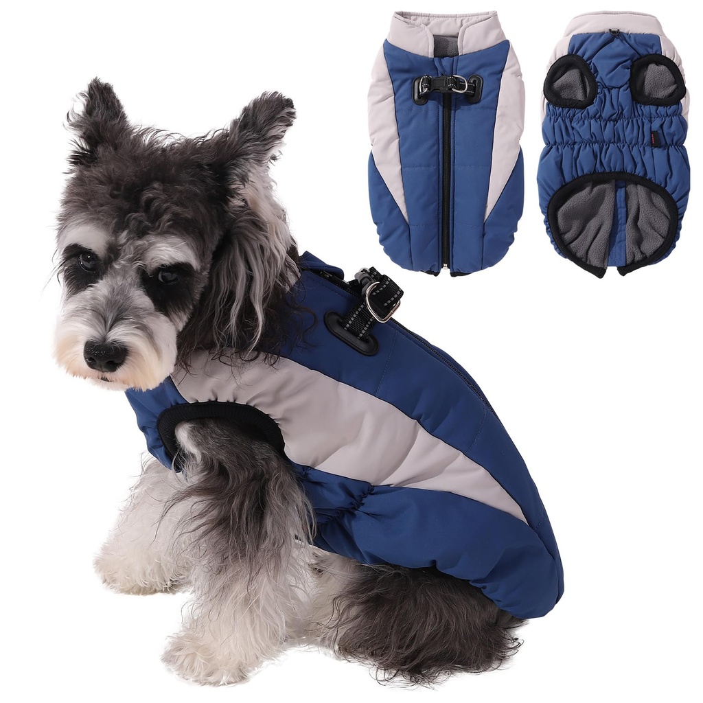 Poseca Warm Pet Coats and Jackets for Dogs and Cats - Reflective Dog Harness Vest with D-Ri
