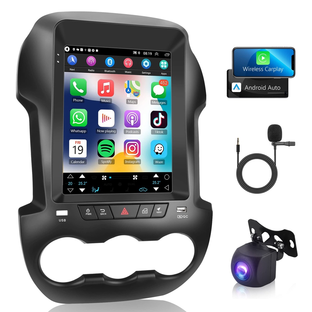 Android Car Stereo for Ford Ranger F250 2011-2016 with Wireless Carplay Rimoody 9.7 Inch Touch