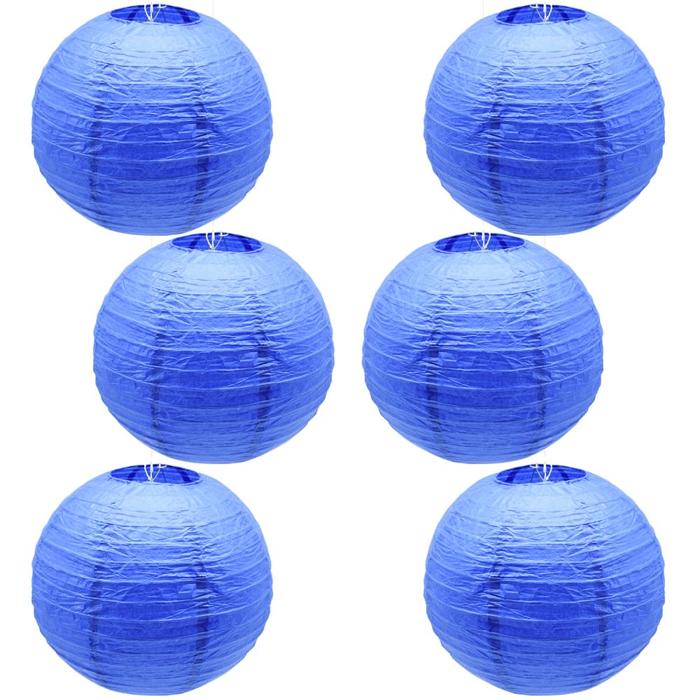 CEEYSEE 6 Pcs Paper Lanterns 12 Inch Jewel Blue Chinese Japanese Round Hanging Decoration Pa