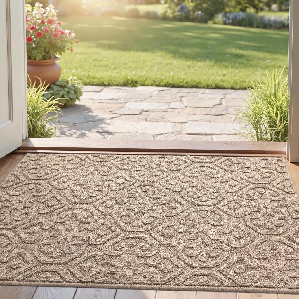 DEXI Dirt Trapper Indoor Door Mat 44 x 76 cm, Non-Slip Absorbent Entrance Rug, Low Profile