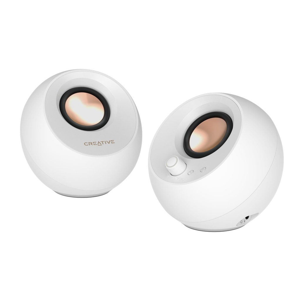 CREATIVE Pebble Pro Minimalist 2.0 USB-C Computer Speakers (White)
