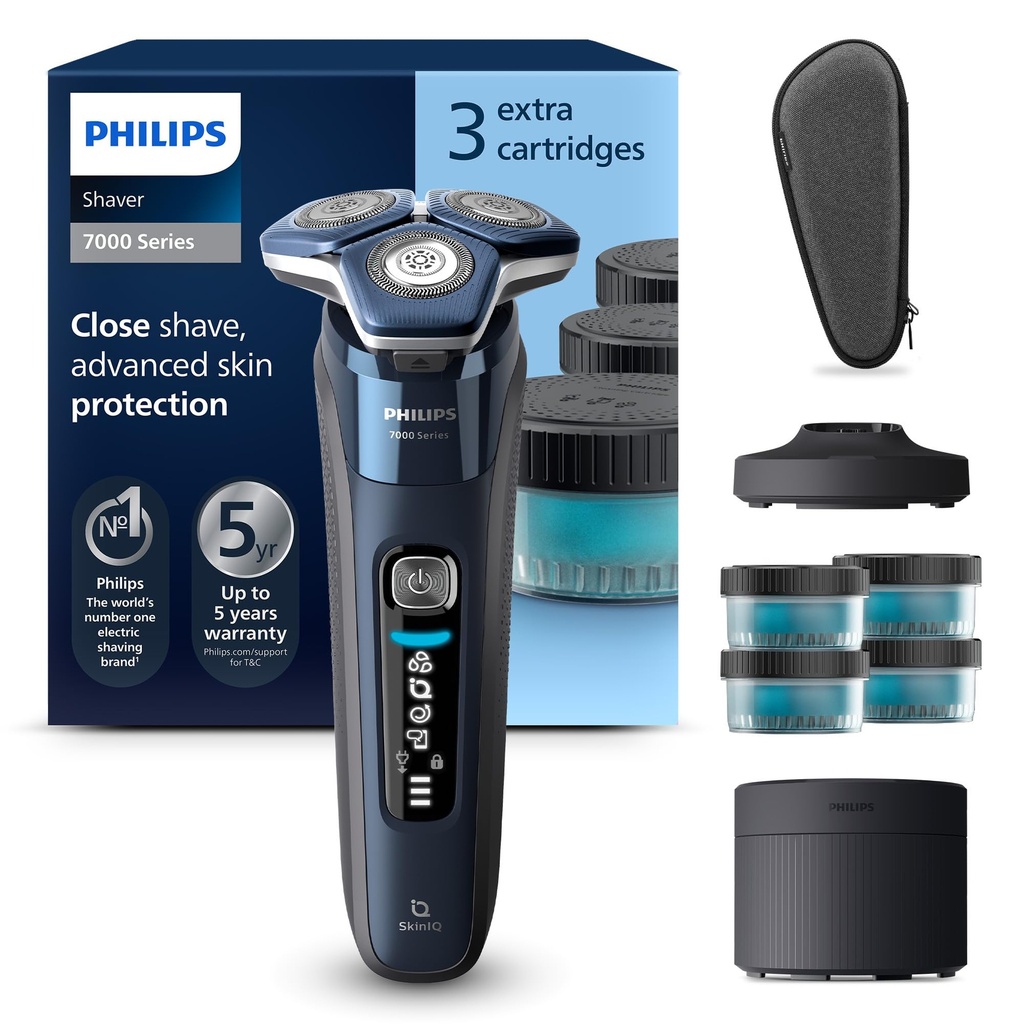 Philips Shaver Series 7000 - Wet & Dry Men's Electric Shaver with SkinIQ Technology 