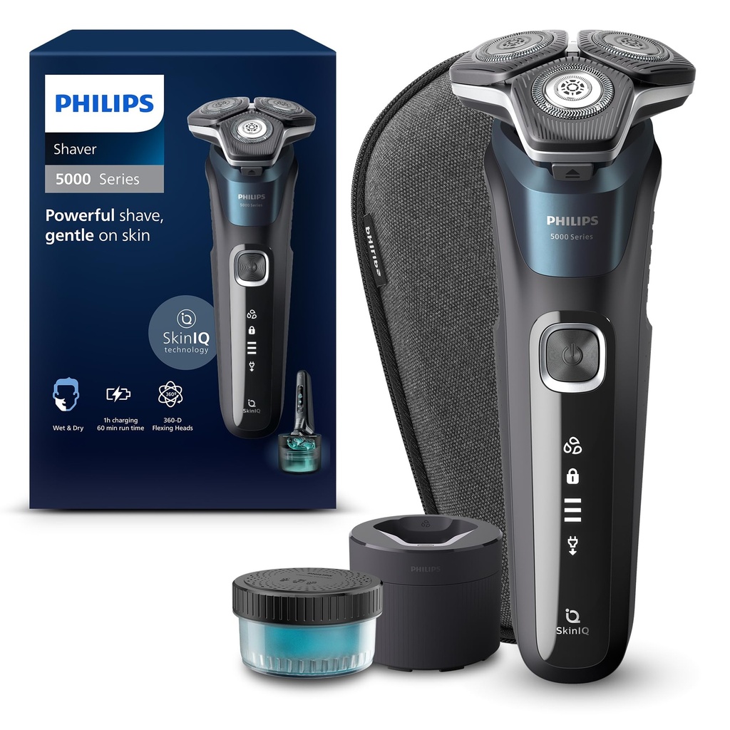 Philips Shaver Series 5000, Wet & Dry Electric Shaver, with SkinIQ Technology