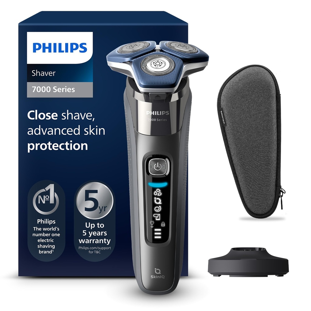 Philips Shaver Series 7000 - Wet & Dry Mens Electric Shaver with SkinIQ Technology 