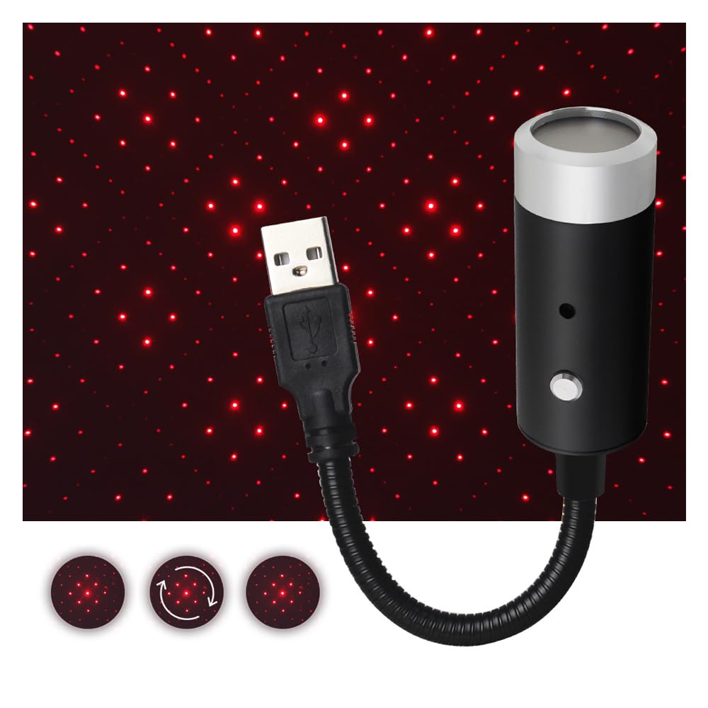 USB Star Night Light,Romantic Auto Roof Lights, XINFOK Adjustable USB Night Light for Bedro