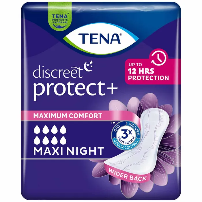 Tena Discreet Protect+ Maxi Night x6 Night Pad