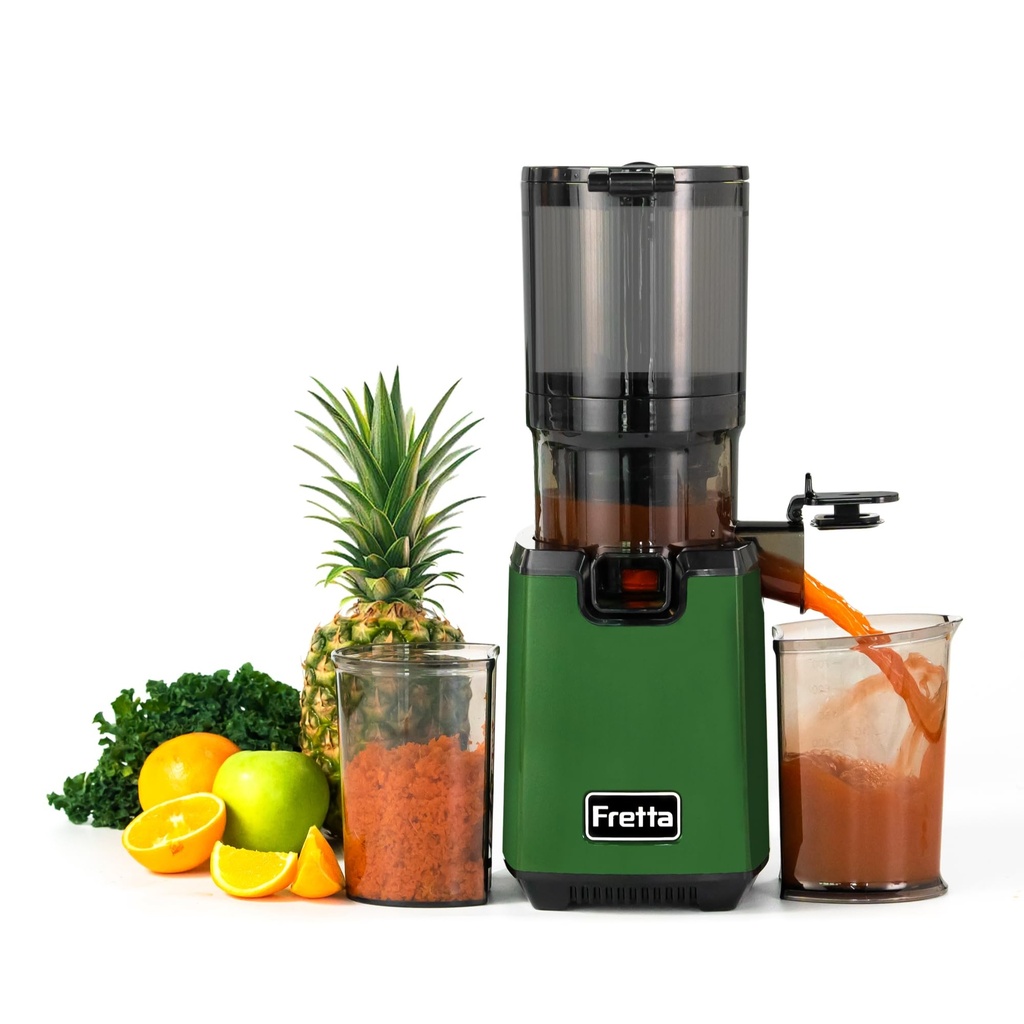 Fretta Cold Press Juicer Machines,135MM Large Self Feeding Chute Masticating Juicers
