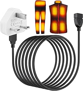 Job Lot of 40 x 5V2A Heated Vest Gilet Jacket Pants Coat Wire Connection Cables - USB Wall Socket Adapter