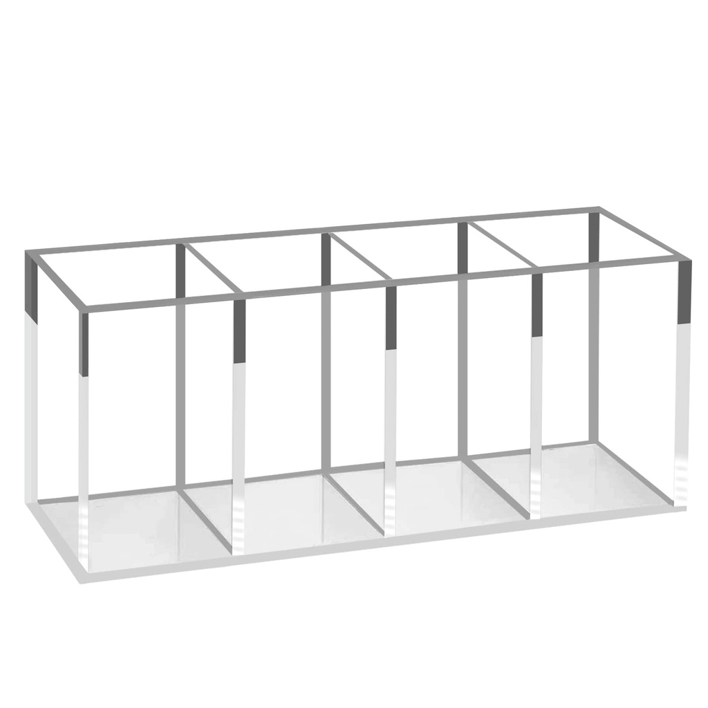 BTremary Acrylic Makeup Brush Holder, 4 Slots Pen Pencil Holder for Desk, Clear Pen Pot Org