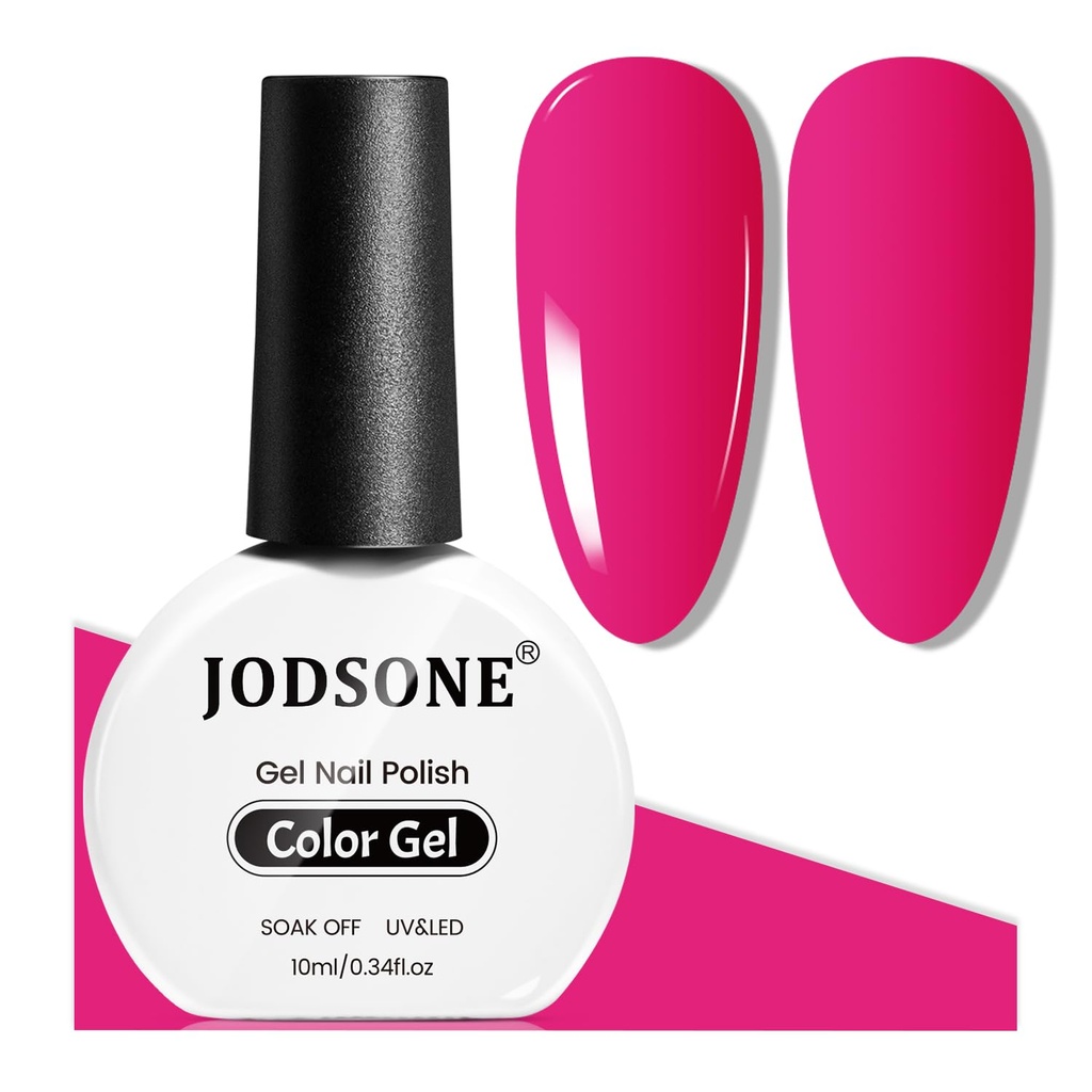JODSONE 10ml Gel Nail Polish Rose Red Gel Nail Polish Light Red High Gloss Soakable U V Nail