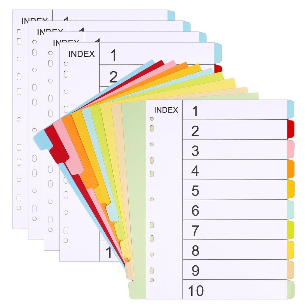  A4 File dividers Dividers, 10 Part Folder Dividers Writable Cardstock Fo