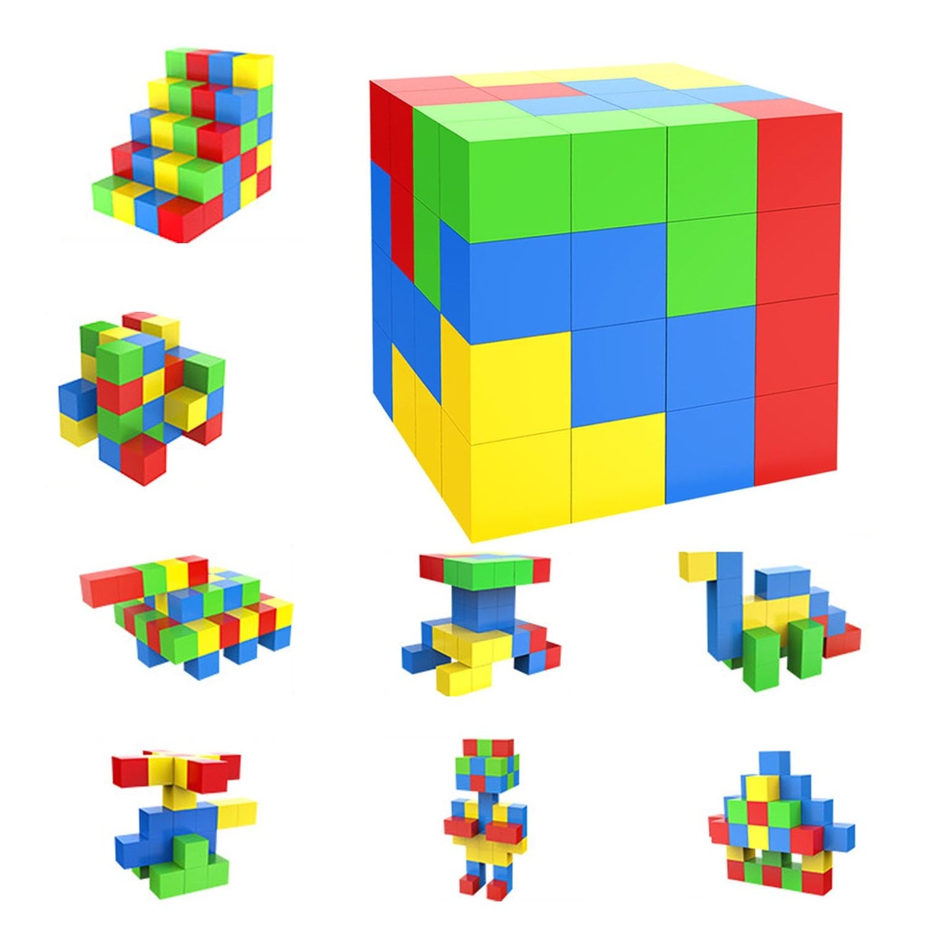 64PCS Magnet Blocks, Blocks Set with Storage Bag for Kids Gifts, Mint Educational Preschool