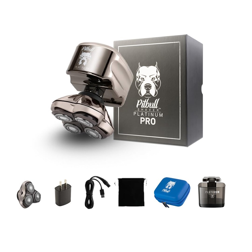 Skull Shaver Pitbull Platinum Pro - Electric Razor for Men - Cordless, Rechargeable