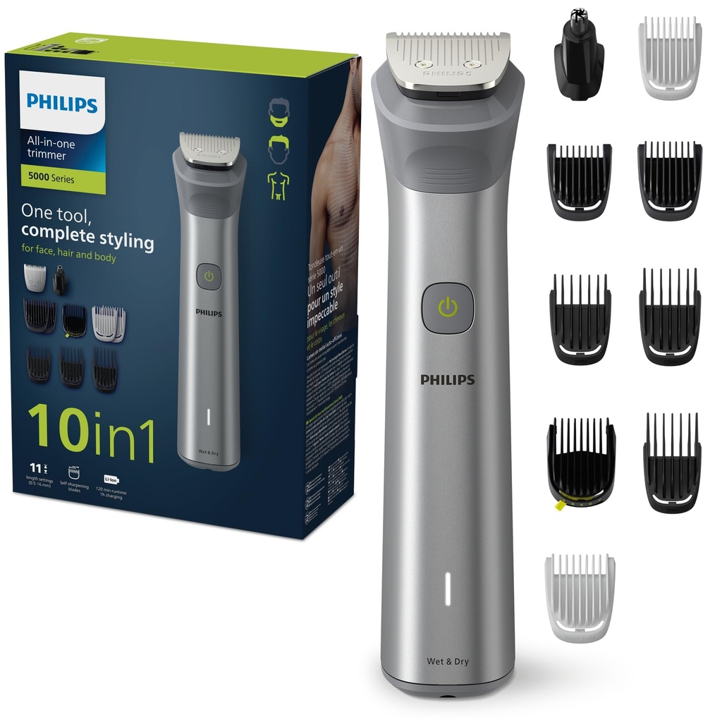 Philips Multigroom 5000 Series, All-in-One Shaver, Beard Trimmer and Hair Clipper