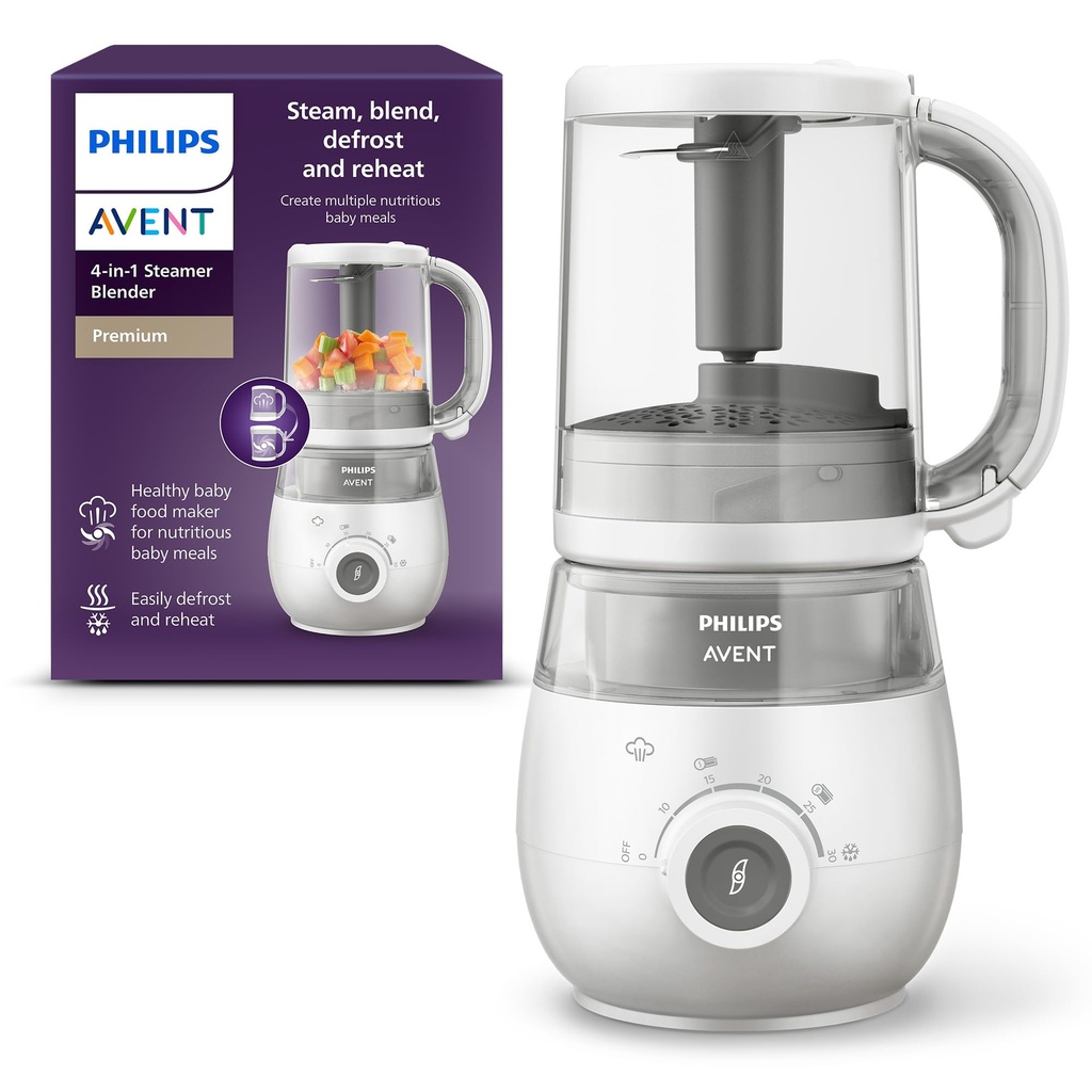 Philips Avent Premium 4-in-1 Steamer Blender, Baby Food Maker