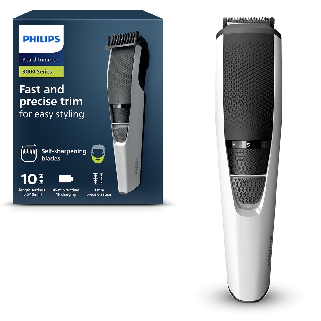 Philips Beardtrimmer 3000 Series, Beard Trimmer with Lift & Trim Technology