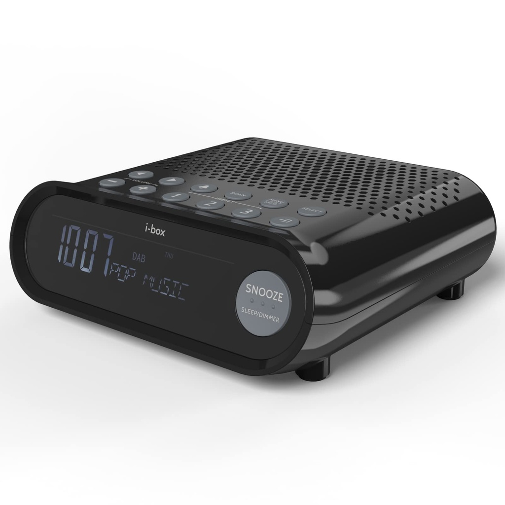 i-box DAB Radio Alarm Clock, Alarm Clocks for Bedside, Dual Alarm Clock, Mains and Battery