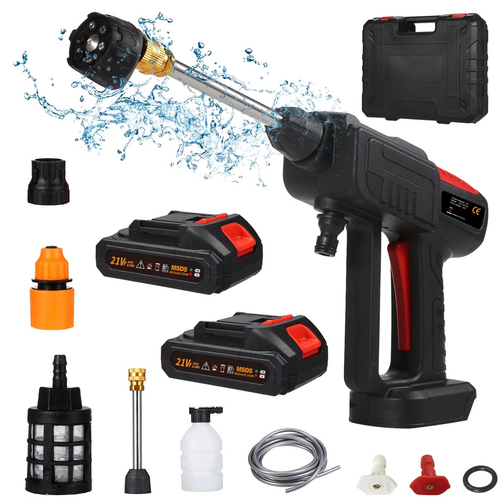 Portable Battery Pressure Washer, Portable with Battery and Charger 21 V 4000 mAh Electric