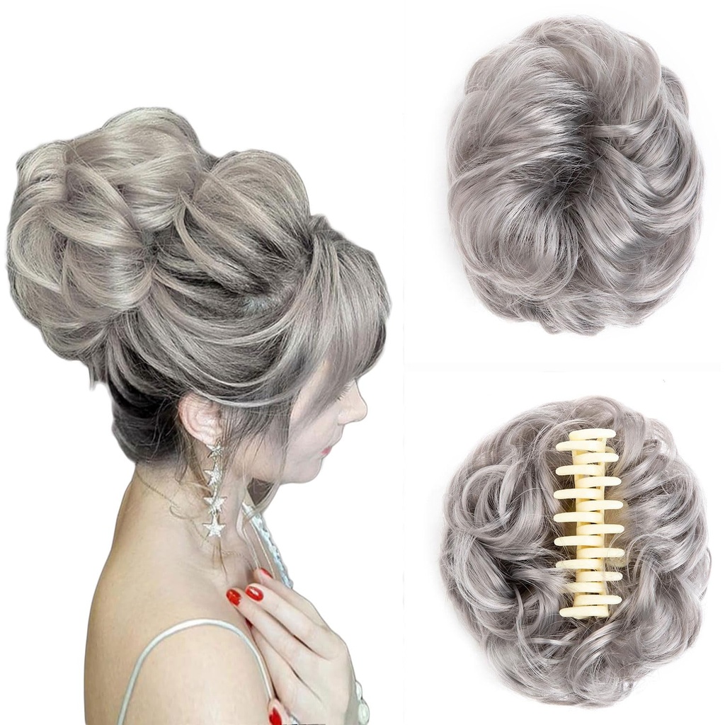 Claw Clip Messy Bun Hair Piece Large Hair Bun Clip in Claw Chignon Ponytail Hairpieces Synt