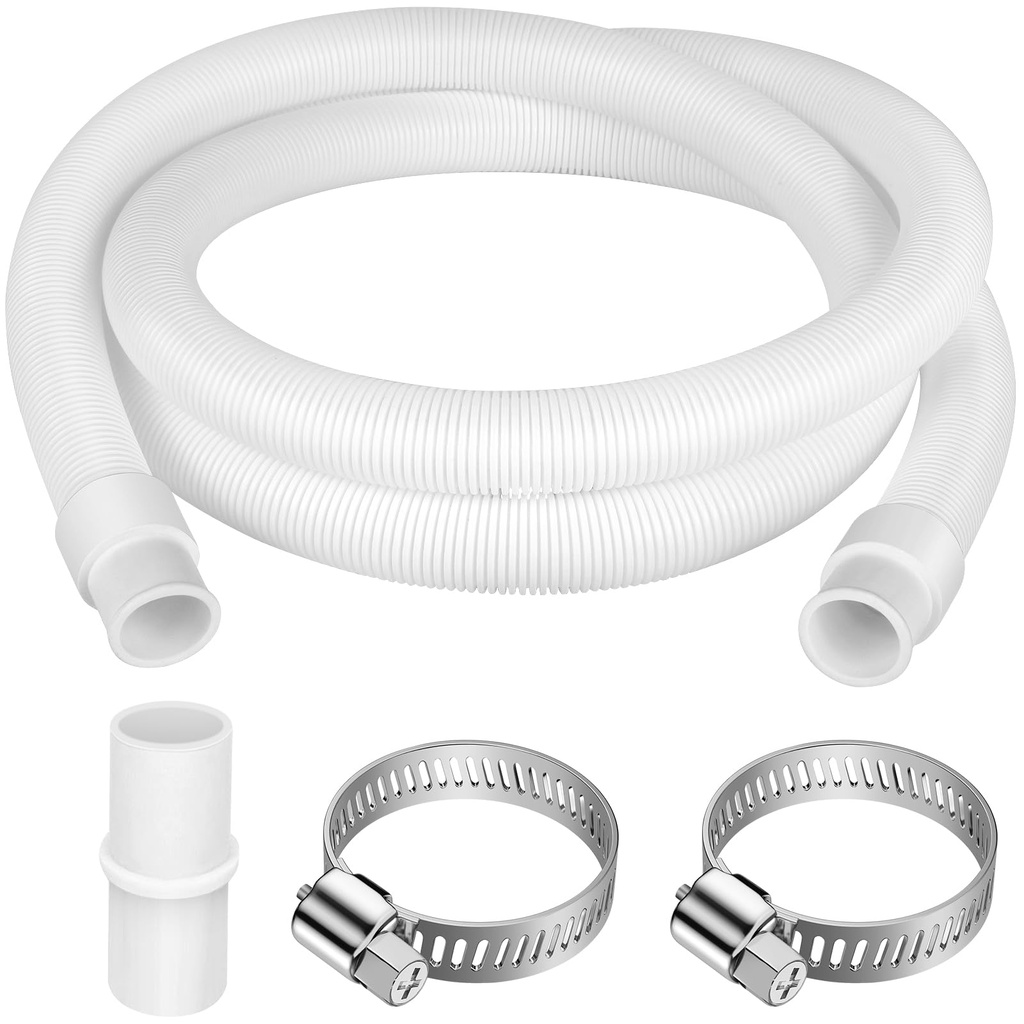 twoonto Drain Hose Extension for Washing Machines, 3M Universal Washing Machine Hose White,