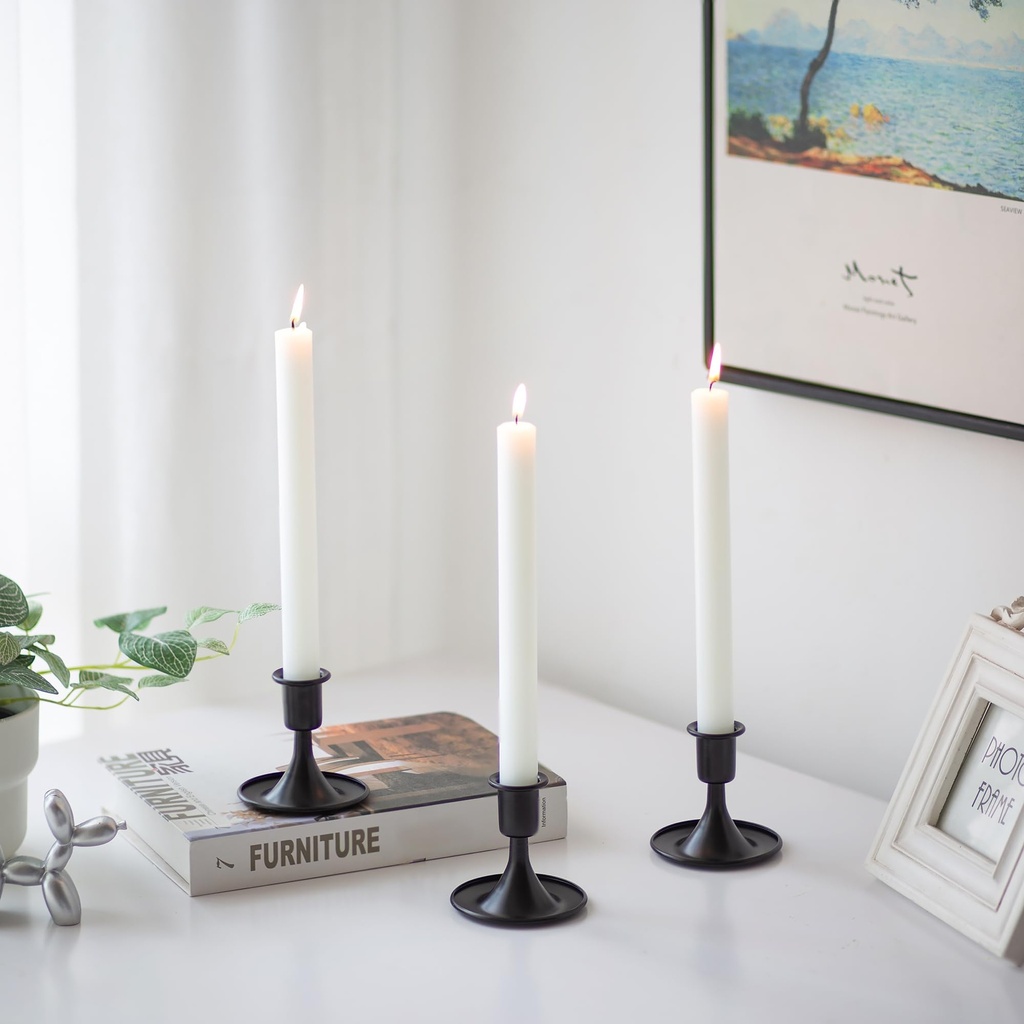 Black Candlestick Candle Holders for Taper - 6Pcs Romadedi Small Candle Stick Holder Set Vin