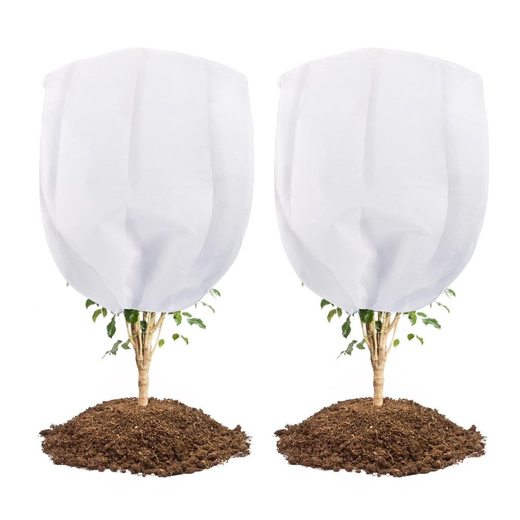 Abimars 80gsm Thicker Garden Fleece Bags with Drawstring & Zipper, 2 x 2m Frost Protection