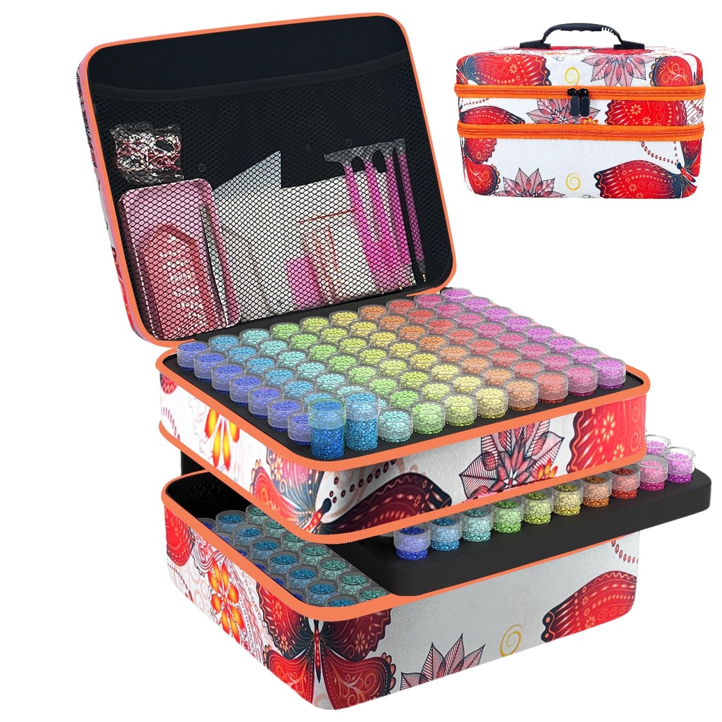 LIRUNQIU Diamond Painting Storage Containers, 240 Slots Diamond Painting Accessories and Tools