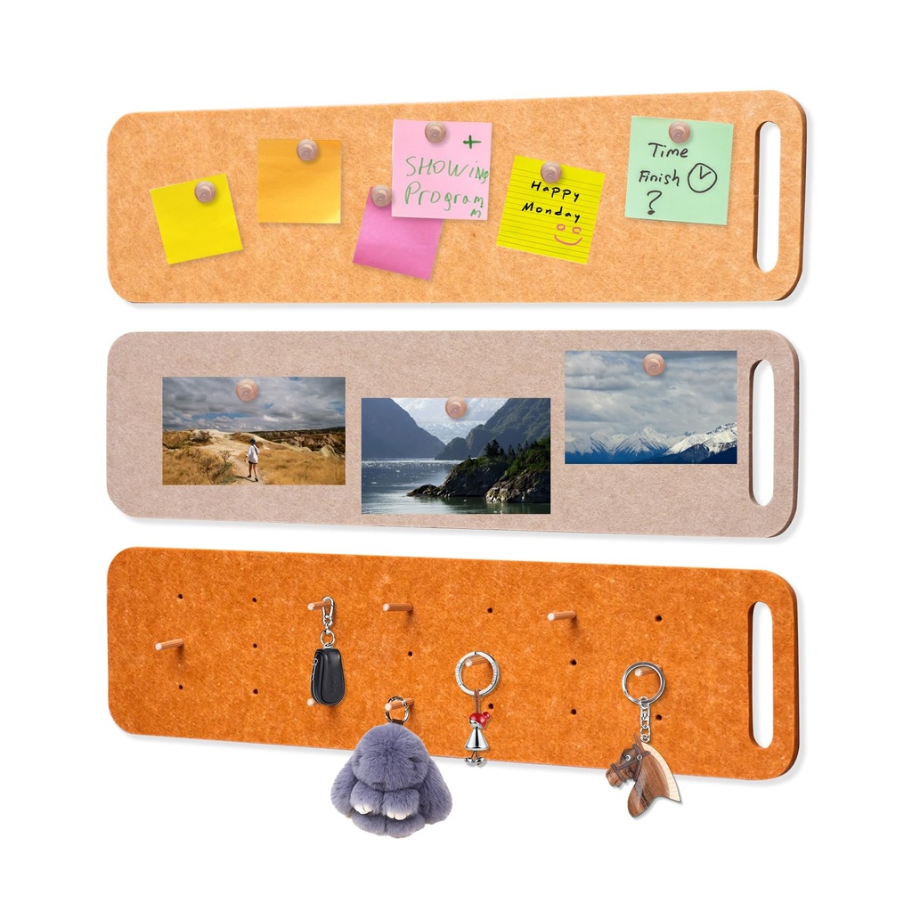 3 Pcs 60 * 15 cm Bulletin Board, Decorative Felt Pin Board, 0.35Ã¢Â€Âœ Thick Foldable Photo