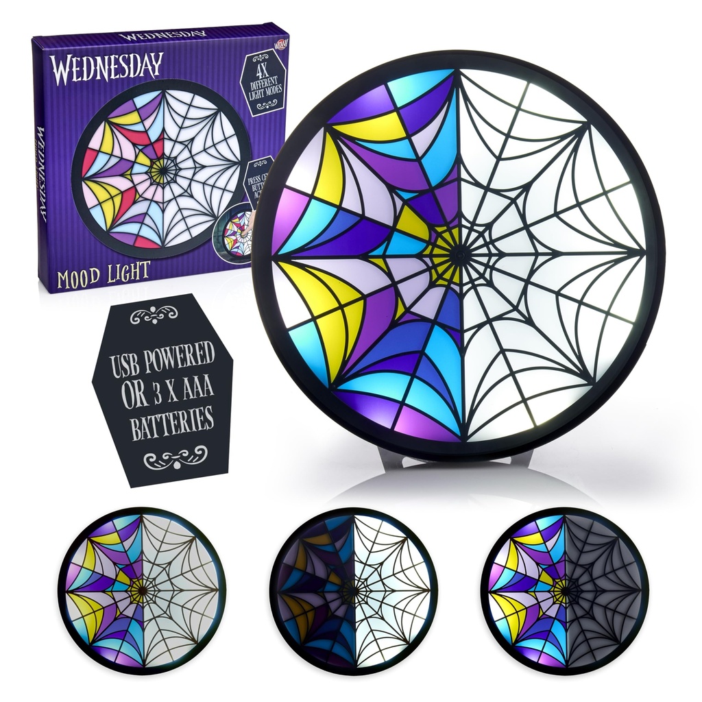 WOW! STUFF Wednesday Window Moodlight with Multi-Modes | Wednesday Addams Giftable Light 