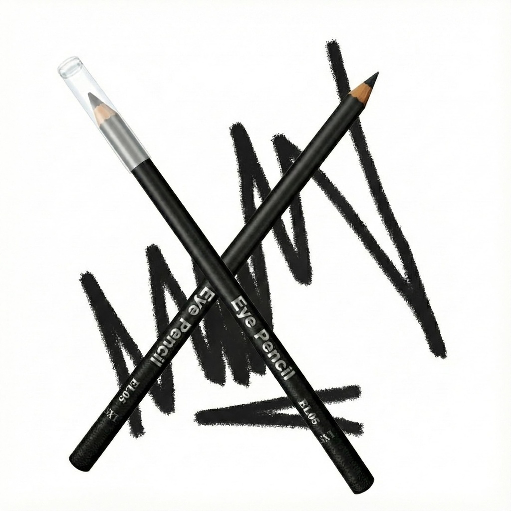 Eyebrow Pencil 2 Pack Black, Sharpenable Wooden Brow Pencils with Soft, Blendable