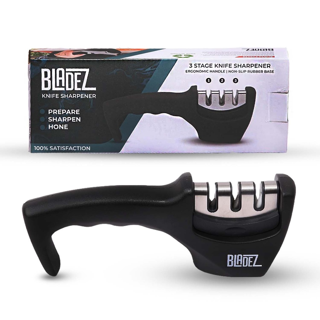 Bladez Smart Sharp Knife Sharpener - Professional 3 Stage Manual Sharpener for Sharpening K